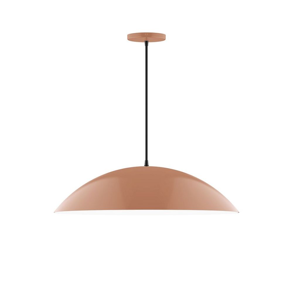 Montclair Lightworks PEB439-19-C21 24" Axis Half Dome Pendant, White Cord With Canopy, Terracotta